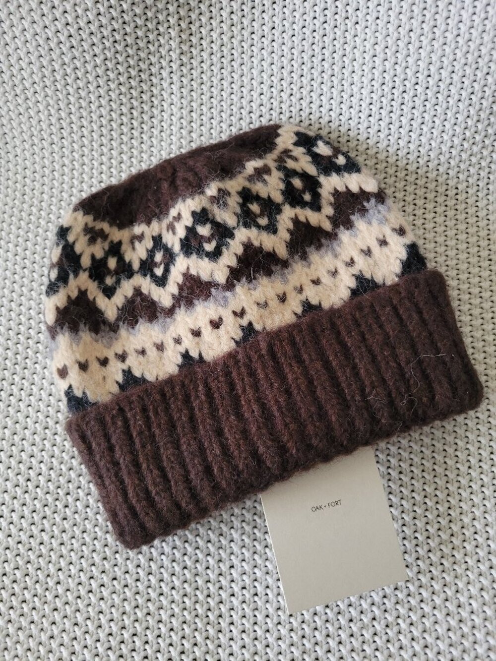OAK + FORT Fair Isle Pattern Beanie